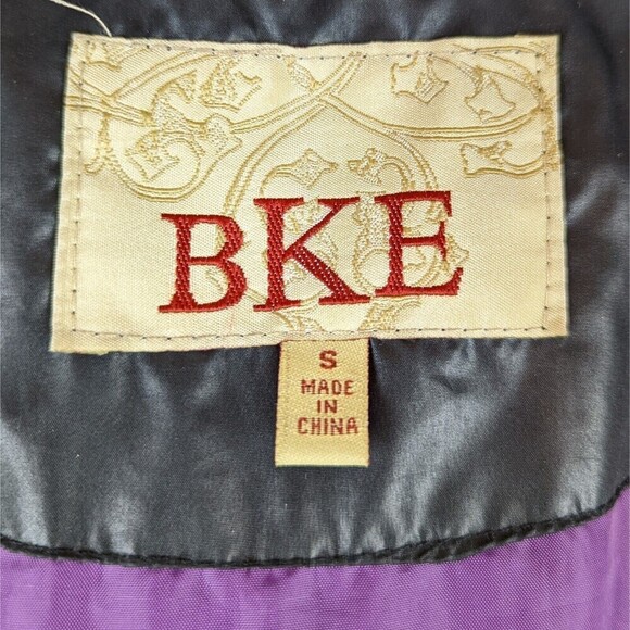 BKE Buckle Puffer Jacket Faux Fur Hood Coat Women's Size Small Black - Picture 9 of 9